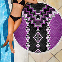 Purple Niho Taniwha Mix Poutama Beach Blanket Unique Taniko Aotearoa LT01 - Polynesian Pride