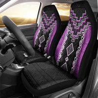 Purple Niho Taniwha Mix Poutama Car Seat Cover Unique Taniko Aotearoa LT01 - Polynesian Pride