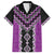 Purple Niho Taniwha Mix Poutama Family Matching Long Sleeve Bodycon Dress and Hawaiian Shirt Unique Taniko Aotearoa