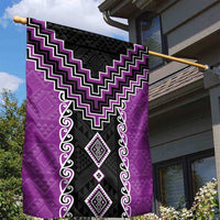 Purple Niho Taniwha Mix Poutama Garden Flag Unique Taniko Aotearoa LT01 - Polynesian Pride