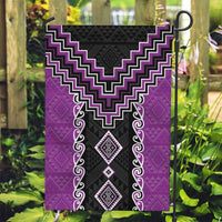 Purple Niho Taniwha Mix Poutama Garden Flag Unique Taniko Aotearoa LT01 Garden Flag Purple - Polynesian Pride