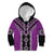 Purple Niho Taniwha Mix Poutama Kid Hoodie Unique Taniko Aotearoa