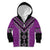 Purple Niho Taniwha Mix Poutama Kid Hoodie Unique Taniko Aotearoa