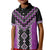 Purple Niho Taniwha Mix Poutama Kid Polo Shirt Unique Taniko Aotearoa