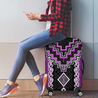 Purple Niho Taniwha Mix Poutama Luggage Cover Unique Taniko Aotearoa LT01 - Polynesian Pride