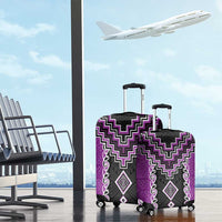 Purple Niho Taniwha Mix Poutama Luggage Cover Unique Taniko Aotearoa LT01 - Polynesian Pride