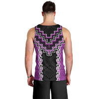 Purple Niho Taniwha Mix Poutama Men Tank Top Unique Taniko Aotearoa LT01 - Polynesian Pride