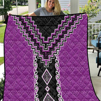 Purple Niho Taniwha Mix Poutama Quilt Unique Taniko Aotearoa LT01 Purple - Polynesian Pride