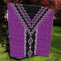 Purple Niho Taniwha Mix Poutama Quilt Unique Taniko Aotearoa LT01 - Polynesian Pride