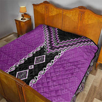 Purple Niho Taniwha Mix Poutama Quilt Unique Taniko Aotearoa LT01 - Polynesian Pride