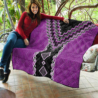 Purple Niho Taniwha Mix Poutama Quilt Unique Taniko Aotearoa LT01 - Polynesian Pride