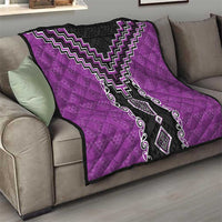 Purple Niho Taniwha Mix Poutama Quilt Unique Taniko Aotearoa LT01 - Polynesian Pride