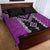 Purple Niho Taniwha Mix Poutama Quilt Bed Set Unique Taniko Aotearoa