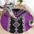 Purple Niho Taniwha Mix Poutama Round Carpet Unique Taniko Aotearoa