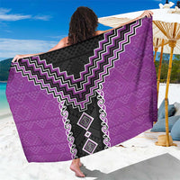 Purple Niho Taniwha Mix Poutama Sarong Unique Taniko Aotearoa LT01 One Size 44 x 66 inches Purple - Polynesian Pride