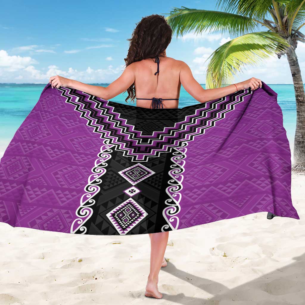 Purple Niho Taniwha Mix Poutama Sarong Unique Taniko Aotearoa LT01 - Polynesian Pride