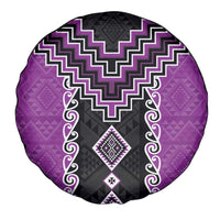 Purple Niho Taniwha Mix Poutama Spare Tire Cover Unique Taniko Aotearoa LT01 - Polynesian Pride
