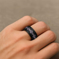 Purple Niho Taniwha Mix Poutama Spinner Ring Unique Taniko Aotearoa LT01 - Polynesian Pride