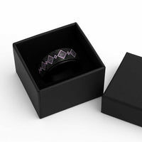 Purple Niho Taniwha Mix Poutama Spinner Ring Unique Taniko Aotearoa LT01 - Polynesian Pride