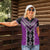 Purple Niho Taniwha Mix Poutama Women Polo Shirt Unique Taniko Aotearoa