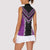 Purple Niho Taniwha Mix Poutama Women Sleeveless Polo Shirt Unique Taniko Aotearoa