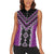 Purple Niho Taniwha Mix Poutama Women Sleeveless Polo Shirt Unique Taniko Aotearoa