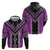 Purple Niho Taniwha Mix Poutama Zip Hoodie Unique Taniko Aotearoa