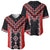 Red Niho Taniwha Mix Poutama Baseball Jersey Unique Taniko Aotearoa