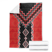 Red Niho Taniwha Mix Poutama Blanket Unique Taniko Aotearoa LT01 - Polynesian Pride