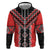 Red Niho Taniwha Mix Poutama Hoodie Unique Taniko Aotearoa