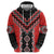 Red Niho Taniwha Mix Poutama Hoodie Unique Taniko Aotearoa