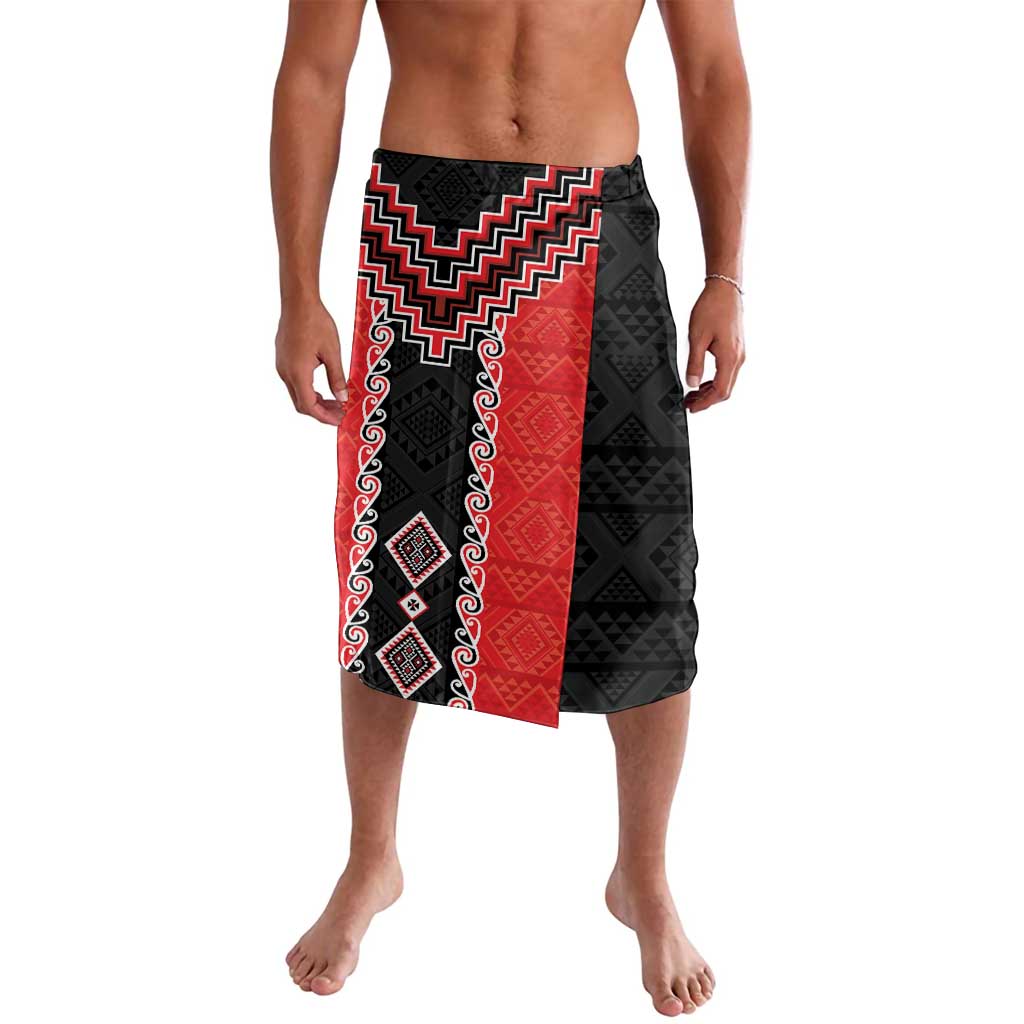 Red Niho Taniwha Mix Poutama Lavalava Unique Taniko Aotearoa LT01 Red - Polynesian Pride