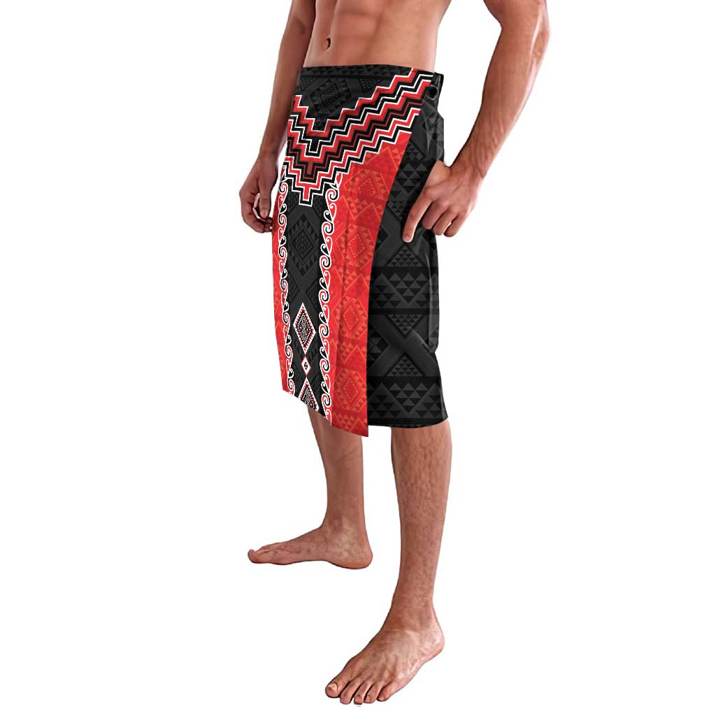 Red Niho Taniwha Mix Poutama Lavalava Unique Taniko Aotearoa LT01 - Polynesian Pride