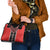 Red Niho Taniwha Mix Poutama Shoulder Handbag Unique Taniko Aotearoa