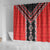 Red Niho Taniwha Mix Poutama Shower Curtain Unique Taniko Aotearoa