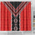 Red Niho Taniwha Mix Poutama Shower Curtain Unique Taniko Aotearoa