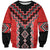 Red Niho Taniwha Mix Poutama Sweatshirt Unique Taniko Aotearoa