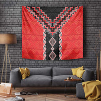 Red Niho Taniwha Mix Poutama Tapestry Unique Taniko Aotearoa LT01 Red - Polynesian Pride