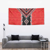 Red Niho Taniwha Mix Poutama Tapestry Unique Taniko Aotearoa LT01 - Polynesian Pride