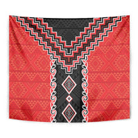 Red Niho Taniwha Mix Poutama Tapestry Unique Taniko Aotearoa LT01 - Polynesian Pride
