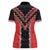 Red Niho Taniwha Mix Poutama Women Polo Shirt Unique Taniko Aotearoa