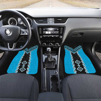 Sky Blue Niho Taniwha Mix Poutama Car Mats Unique Taniko Aotearoa LT01 Set 2pcs - Front Sky Blue - Polynesian Pride