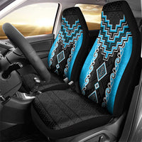 Sky Blue Niho Taniwha Mix Poutama Car Seat Cover Unique Taniko Aotearoa LT01 - Polynesian Pride