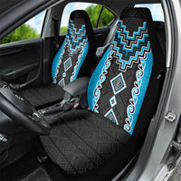 Sky Blue Niho Taniwha Mix Poutama Car Seat Cover Unique Taniko Aotearoa LT01 - Polynesian Pride