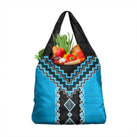 Sky Blue Niho Taniwha Mix Poutama Grocery Bag Unique Taniko Aotearoa LT01 1-pack One Size Sky Blue - Polynesian Pride