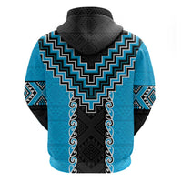 Sky Blue Niho Taniwha Mix Poutama Hoodie Unique Taniko Aotearoa LT01 - Polynesian Pride