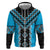 Sky Blue Niho Taniwha Mix Poutama Hoodie Unique Taniko Aotearoa