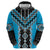 Sky Blue Niho Taniwha Mix Poutama Hoodie Unique Taniko Aotearoa