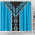 Sky Blue Niho Taniwha Mix Poutama Shower Curtain Unique Taniko Aotearoa