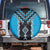 Sky Blue Niho Taniwha Mix Poutama Spare Tire Cover Unique Taniko Aotearoa